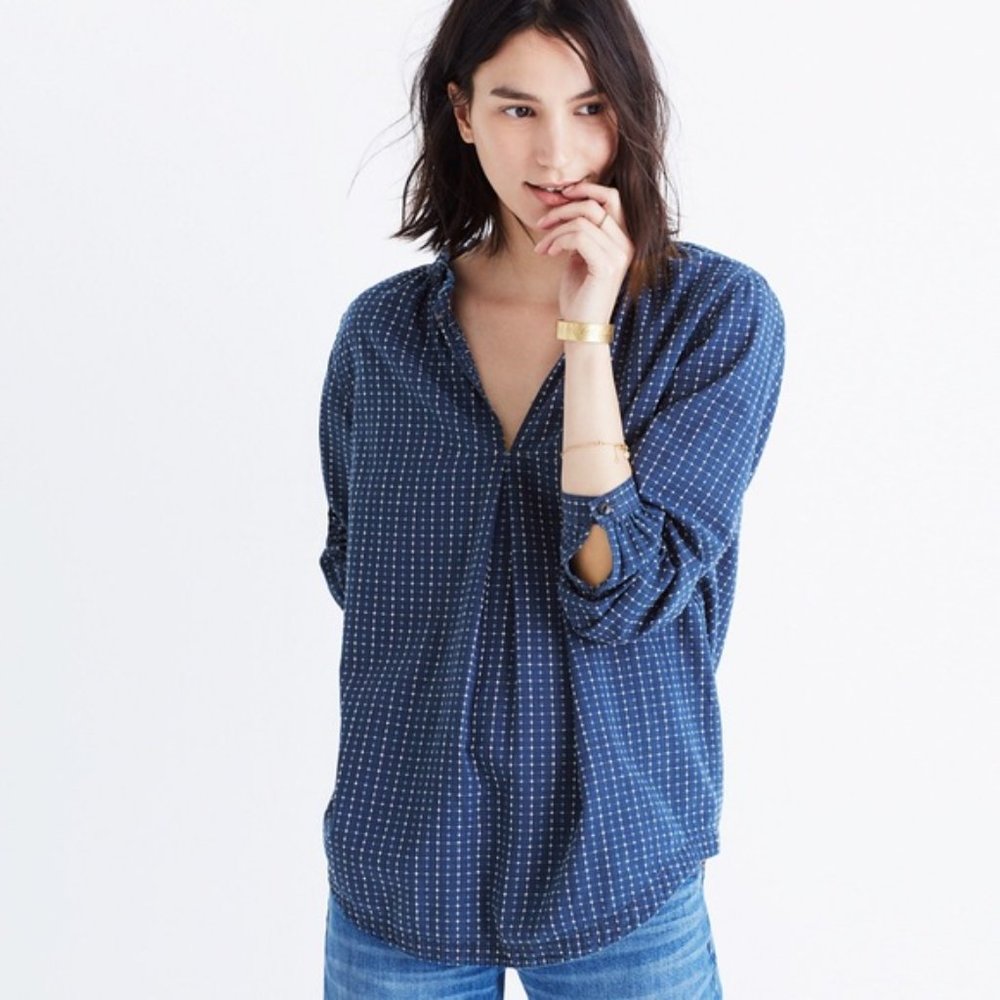 Madewell Rivet & Thread Indigo Popover Shirt